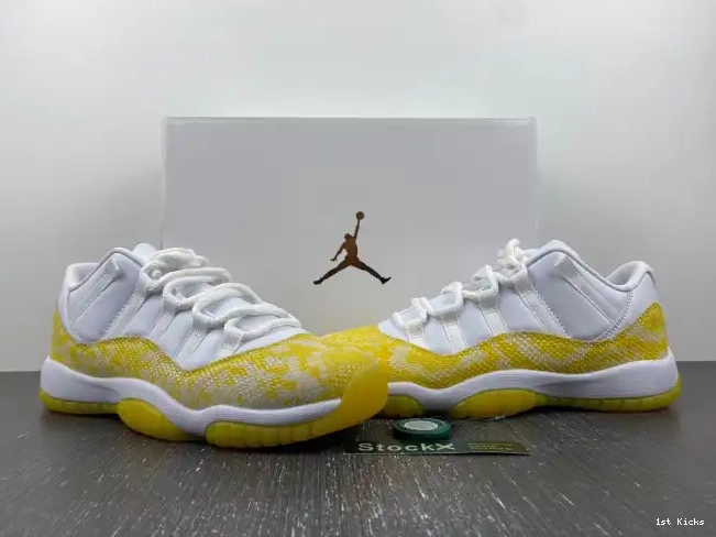 1st Kicks Shoes Snakeskin Air Jordan Low Yellow WMNS AH7860-107 11 0518